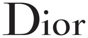 Black background with the word 'Dior' written in large, elegant, grayish-black font.
