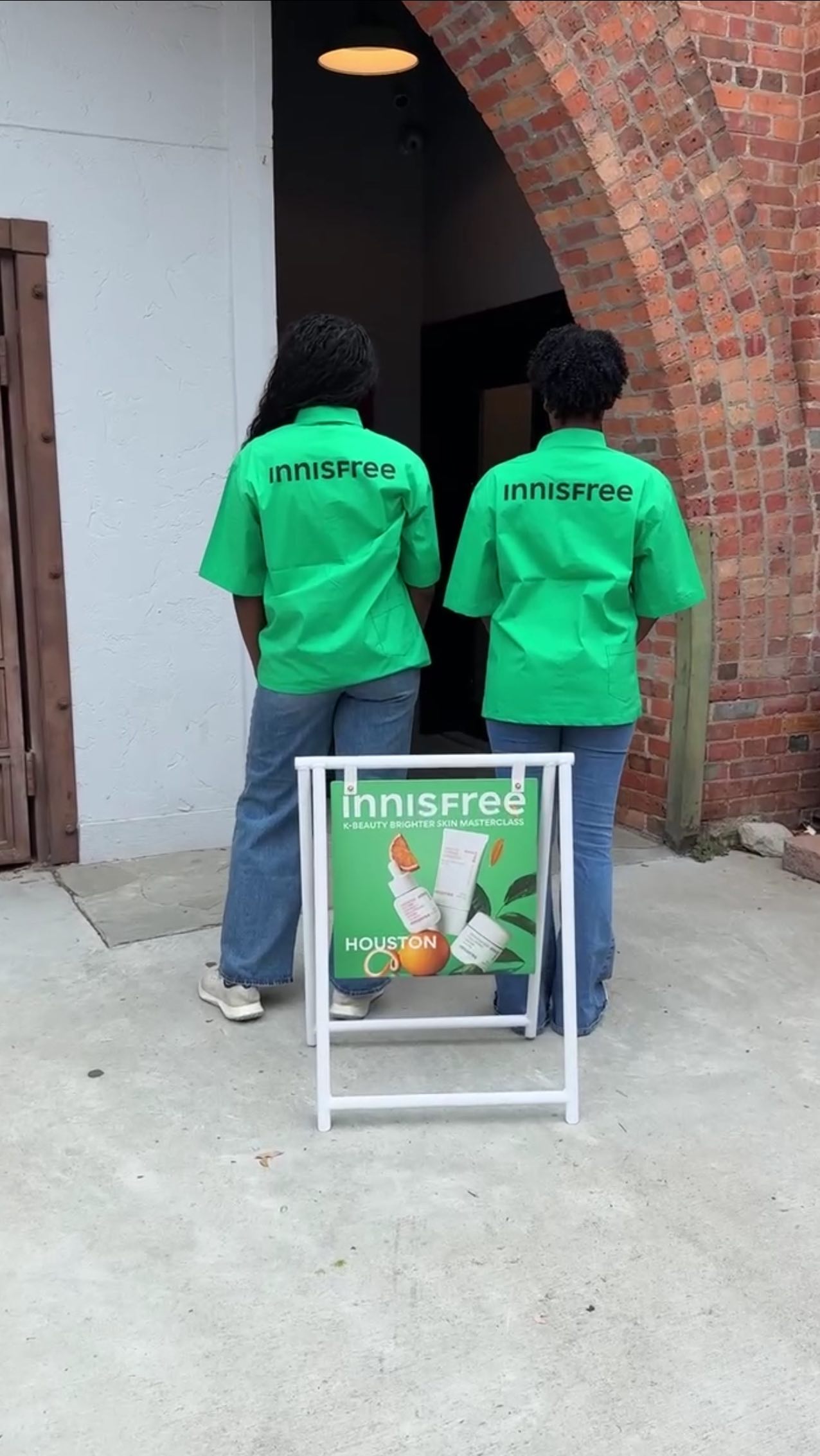 innisfree K-Beauty Brighter Skin Tour staff outside a pop-up